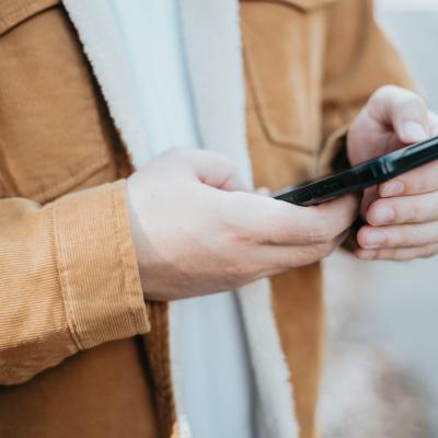person on phone